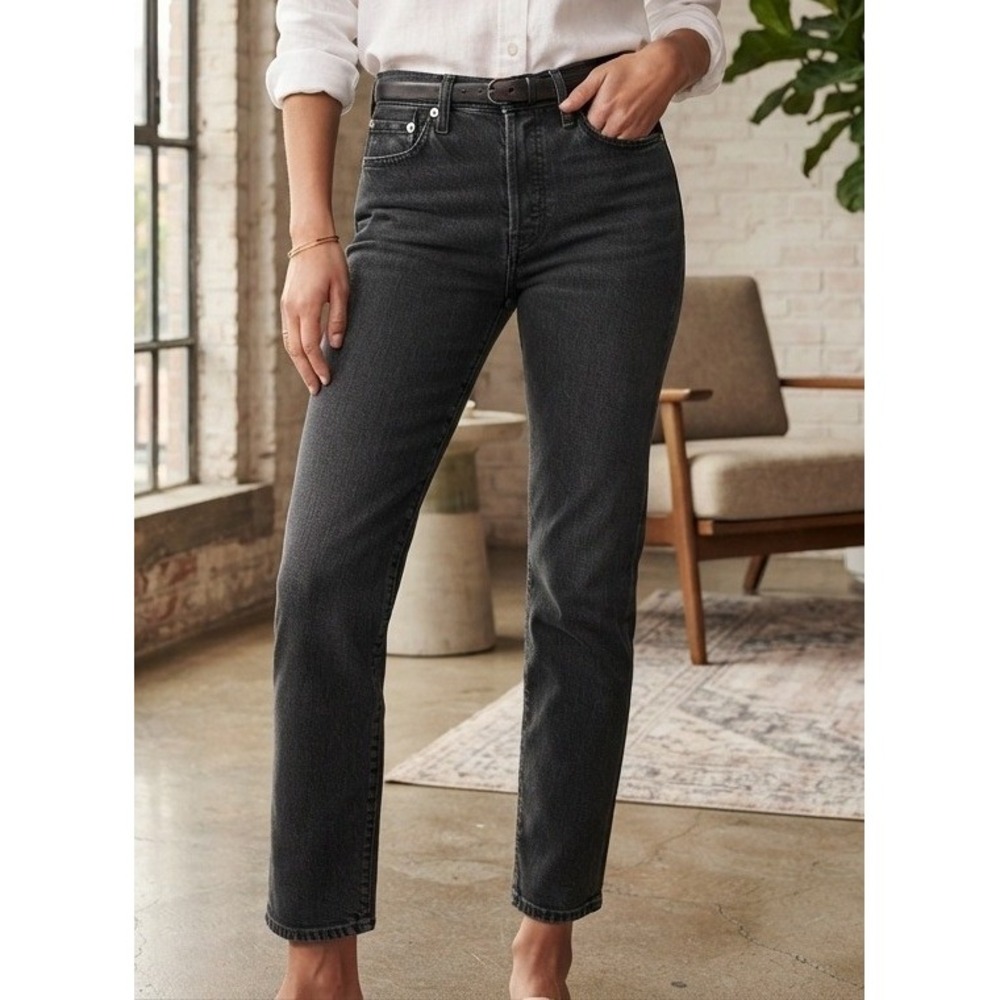 Levi's 505 Denim Jeans Women's 29x32 Black Cotton Straight Mid Rise Regular Fit